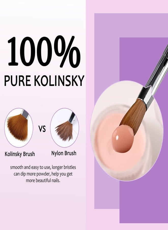 ZoCCee Acrylic Nail Brush - 100% Kolinsky Sable Hair Brush for Acrylic Application - Professional Salon-Grade Tools with Box for Nail Art, Extensions & 3D Carving (Gradient, #8) - Image 2